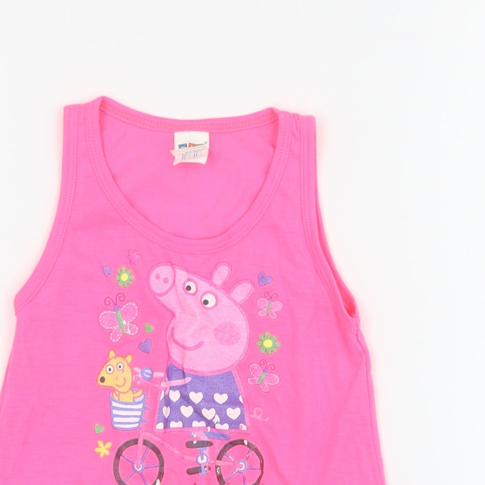 Anbor Baby Pink  Polyester Basic Tank Size 18-24 Months Round Neck Pullover - Peppa Pig