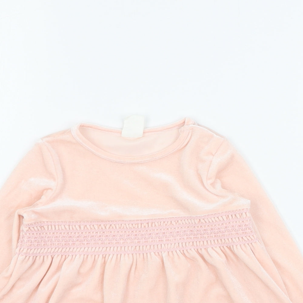 H&M Baby Pink  Polyester A-Line  Size 18 Months  Round Neck Snap