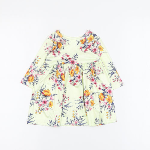 SheIn Baby Yellow Floral Polyester A-Line  Size 0-3 Months  Round Neck Pullover