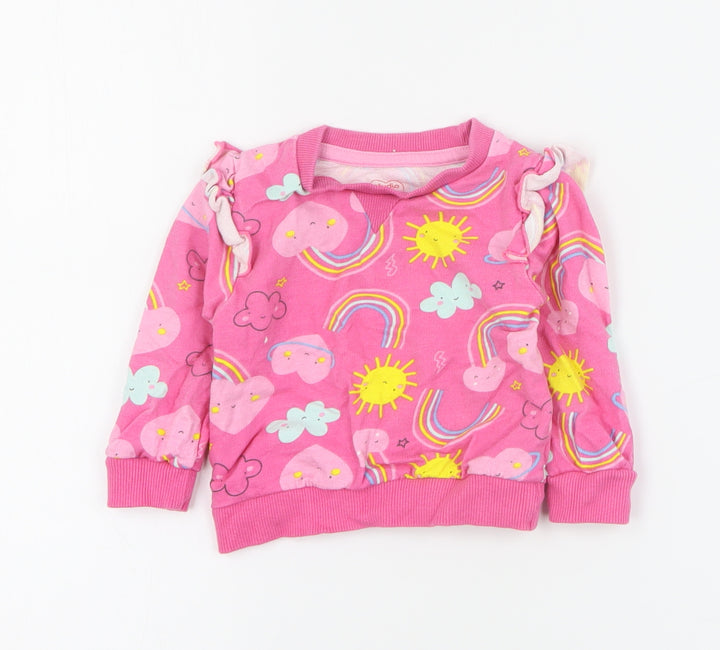 Studio Baby Pink 100% Cotton Pullover Jumper Size 3-6 Months Pullover
