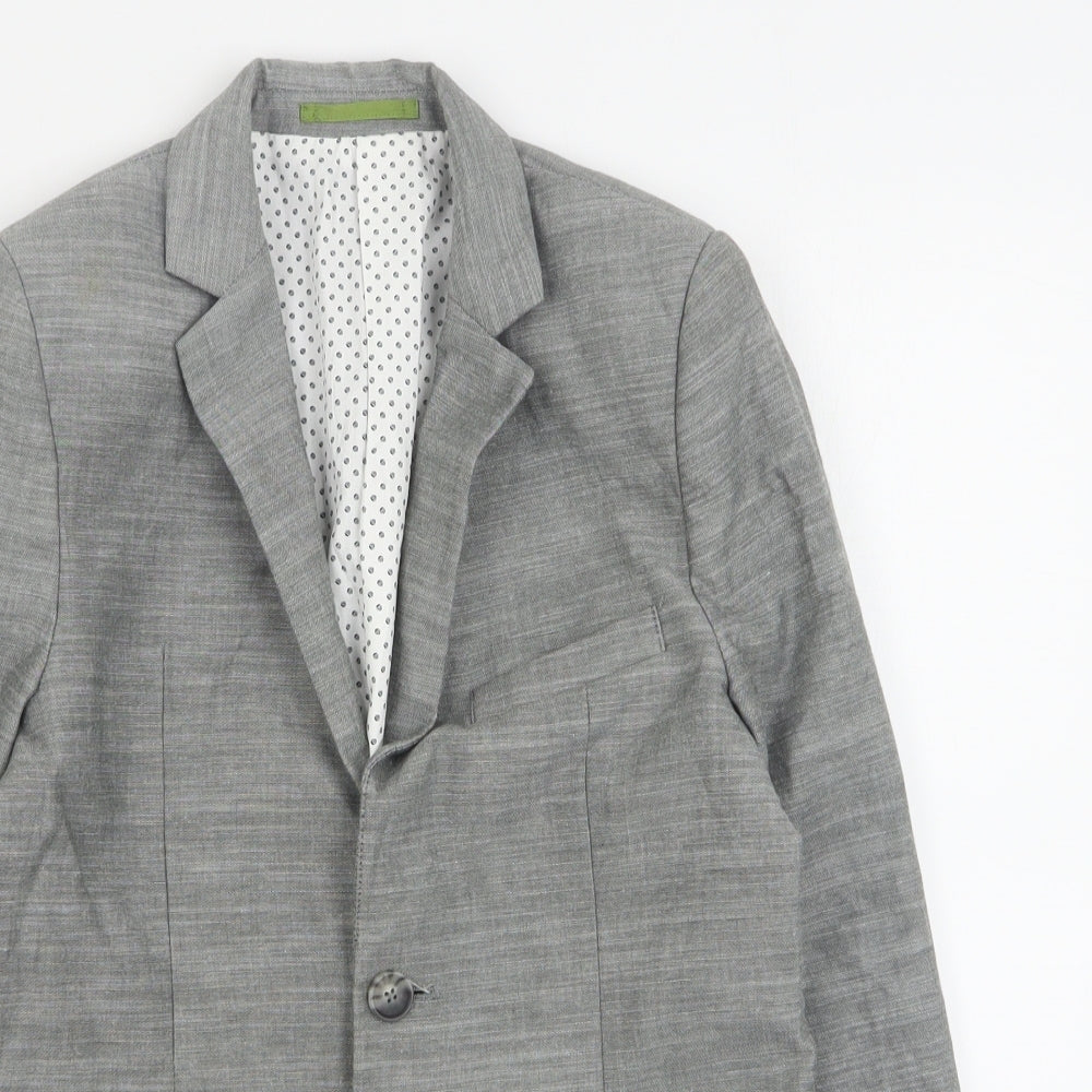 Marks and Spencer Boys Grey   Jacket Blazer Size 10-11 Years  Button