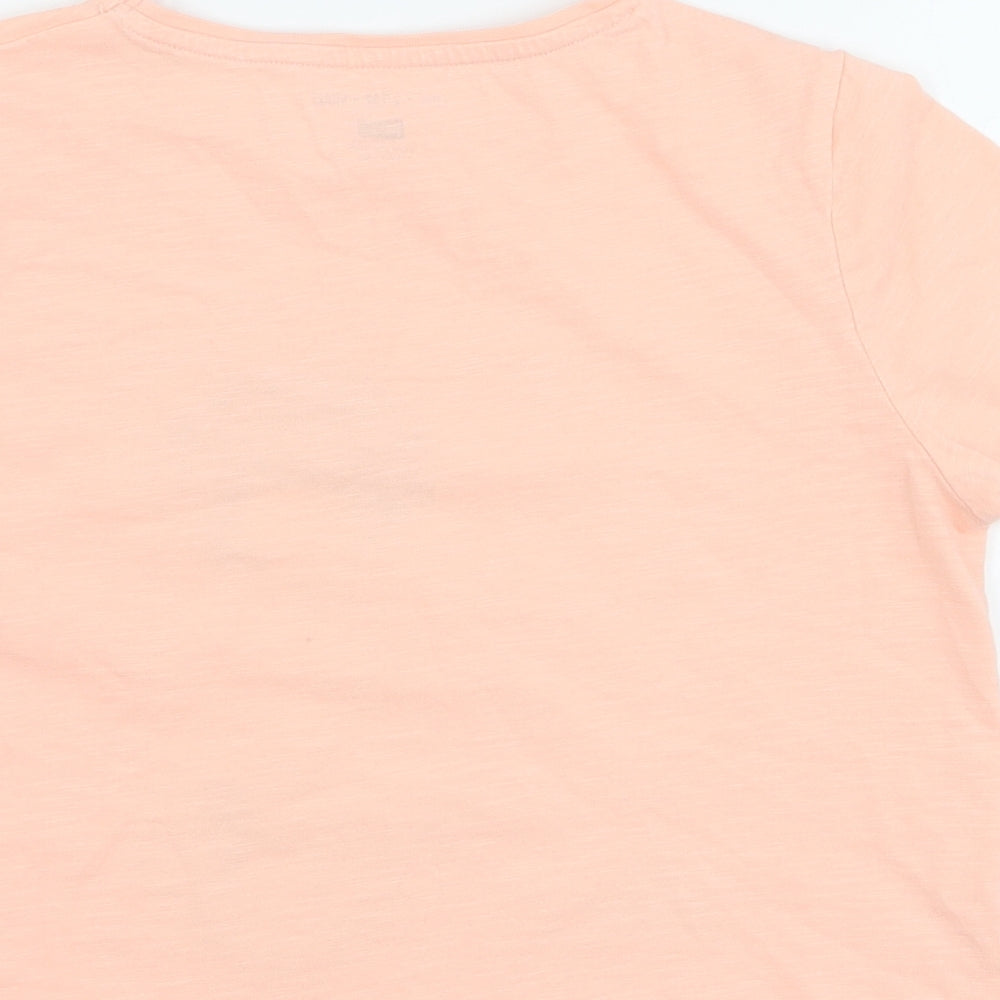 F&F Girls Orange  100% Cotton Basic T-Shirt Size 9-10 Years Crew Neck Pullover