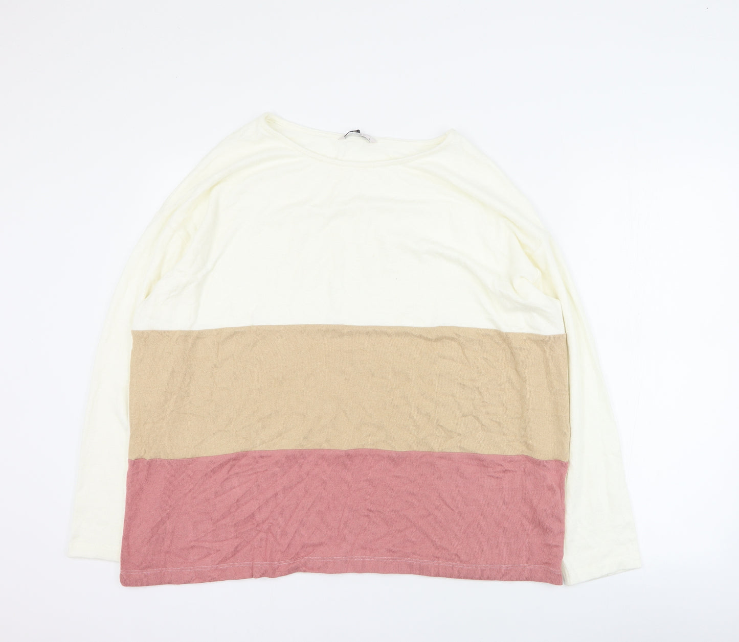 Marks and Spencer Womens White Round Neck  Viscose Pullover Jumper Size 18