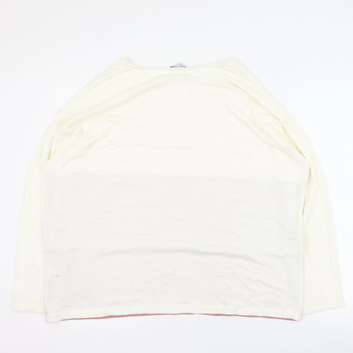 Marks and Spencer Womens White Round Neck  Viscose Pullover Jumper Size 18