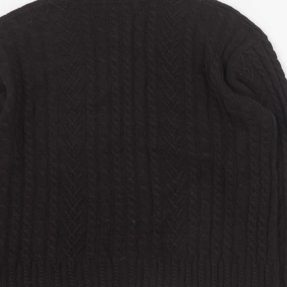 Marks and Spencer Womens Brown High Neck  Cotton Pullover Jumper Size M
