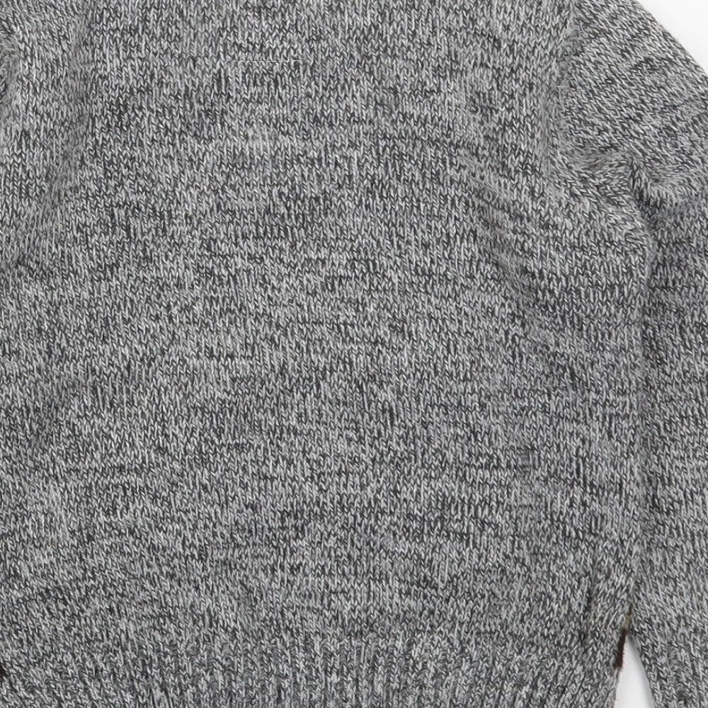 F&F Boys Grey Round Neck  Acrylic Pullover Jumper Size 5-6 Years  Pullover - Christmas