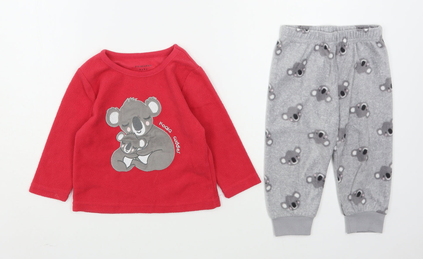 Primark Baby Red Geometric Polyester  Pyjama Pants Size 9-12 Months  Pullover