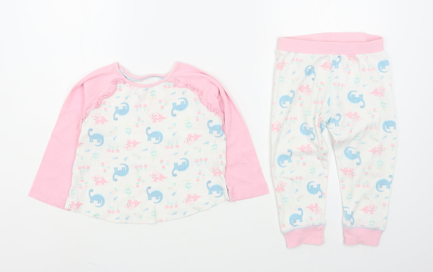 Matalan Girls Multicoloured Geometric 100% Cotton Top Pyjama Set Size 2-3 Years  Pullover