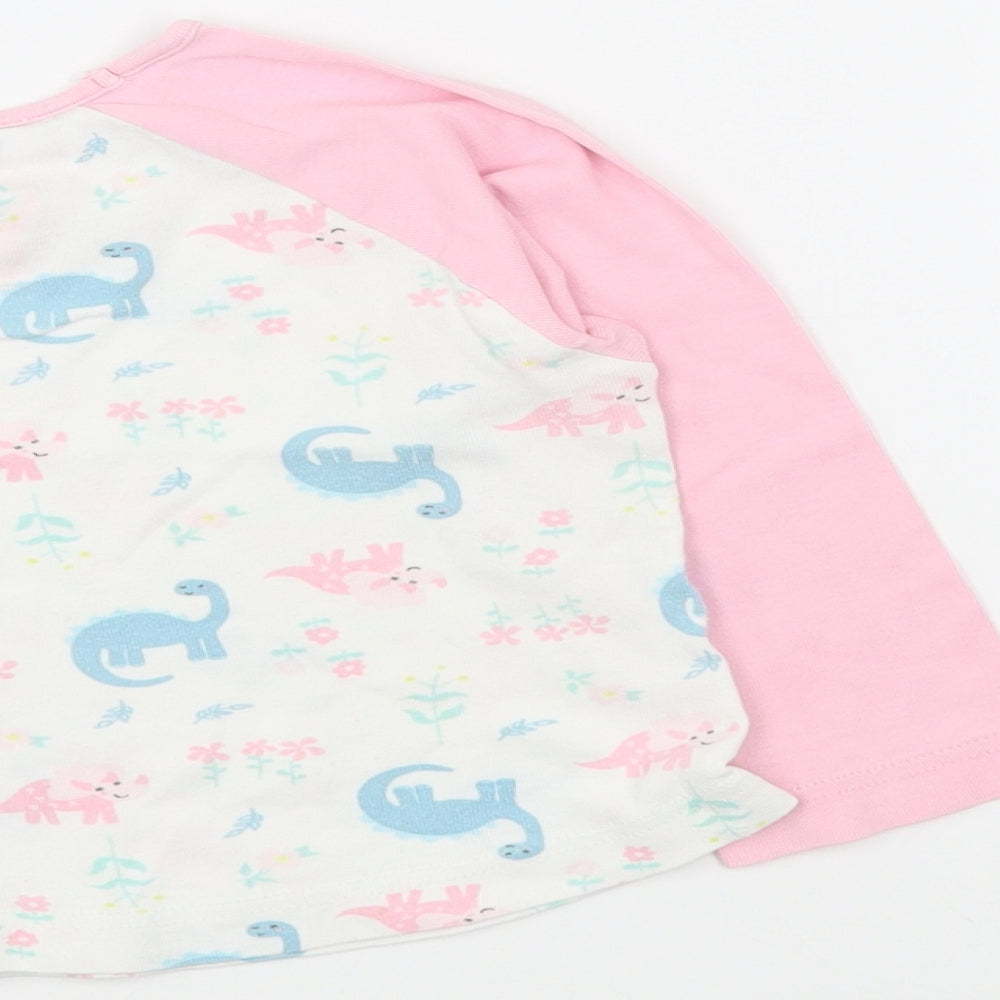 Matalan Girls Multicoloured Geometric 100% Cotton Top Pyjama Set Size 2-3 Years  Pullover