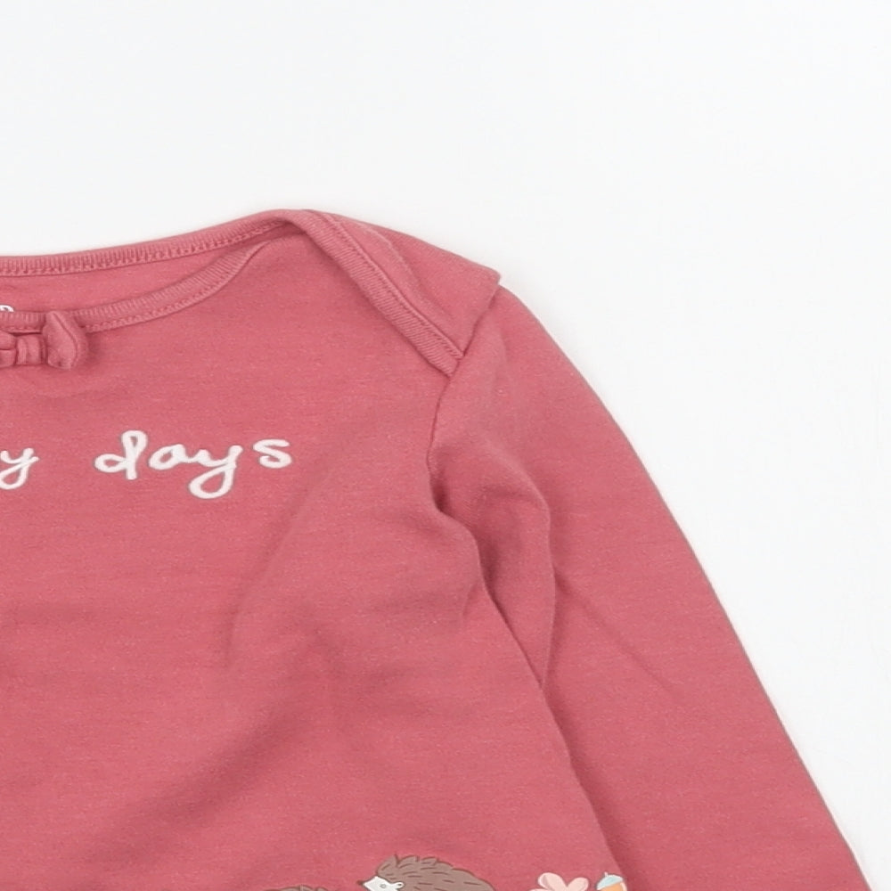 F&F Girls Pink  100% Cotton Trousers Outfit/Set Size 12-18 Months  Pullover