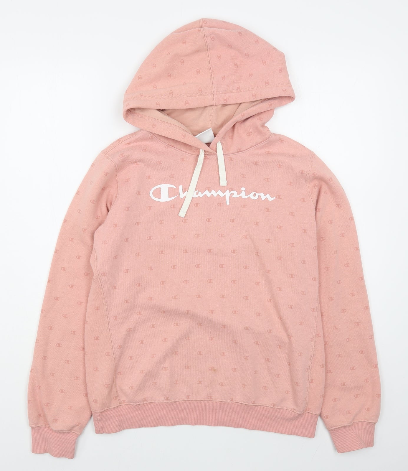 Champion Girls Pink Geometric Cotton Pullover Hoodie Size 14 Years  Pullover