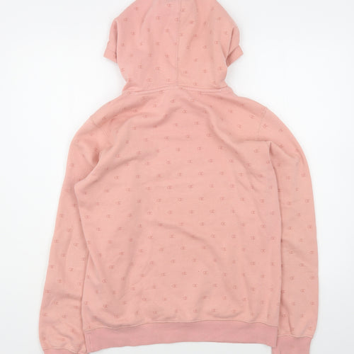 Champion Girls Pink Geometric Cotton Pullover Hoodie Size 14 Years  Pullover