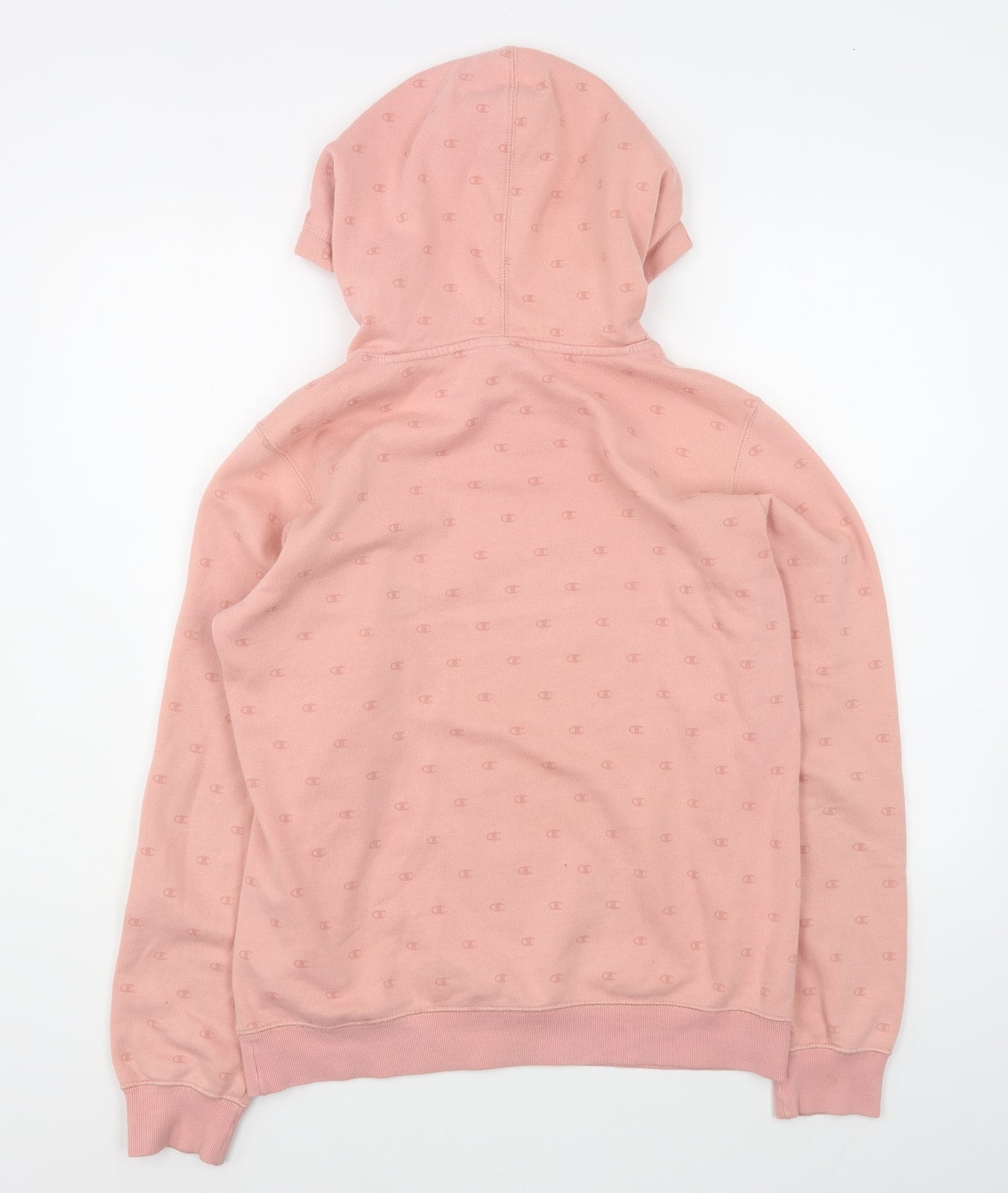 Champion Girls Pink Geometric Cotton Pullover Hoodie Size 14 Years  Pullover