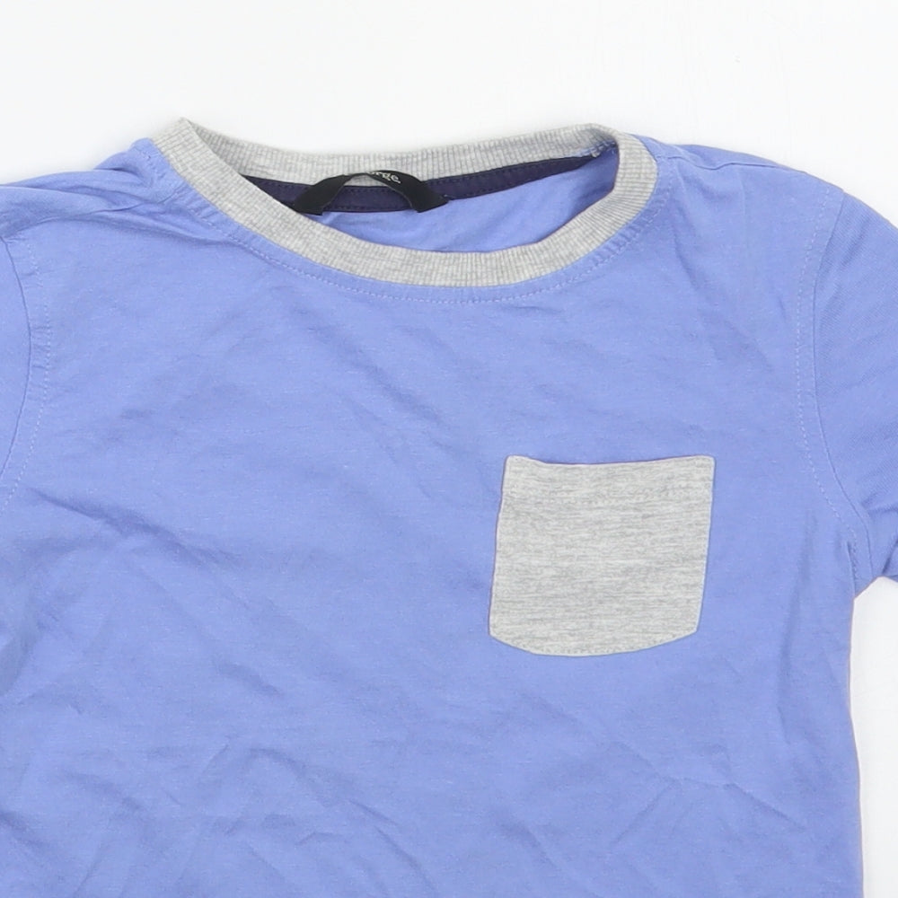 George Boys Blue  100% Cotton Basic T-Shirt Size 5-6 Years Round Neck Pullover