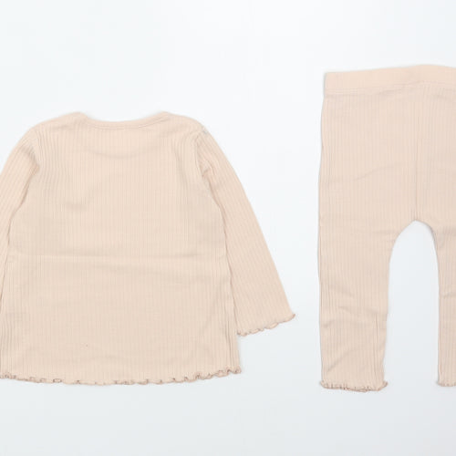 George Girls Pink  Cotton Trousers Outfit/Set Size 9-12 Months  Pullover