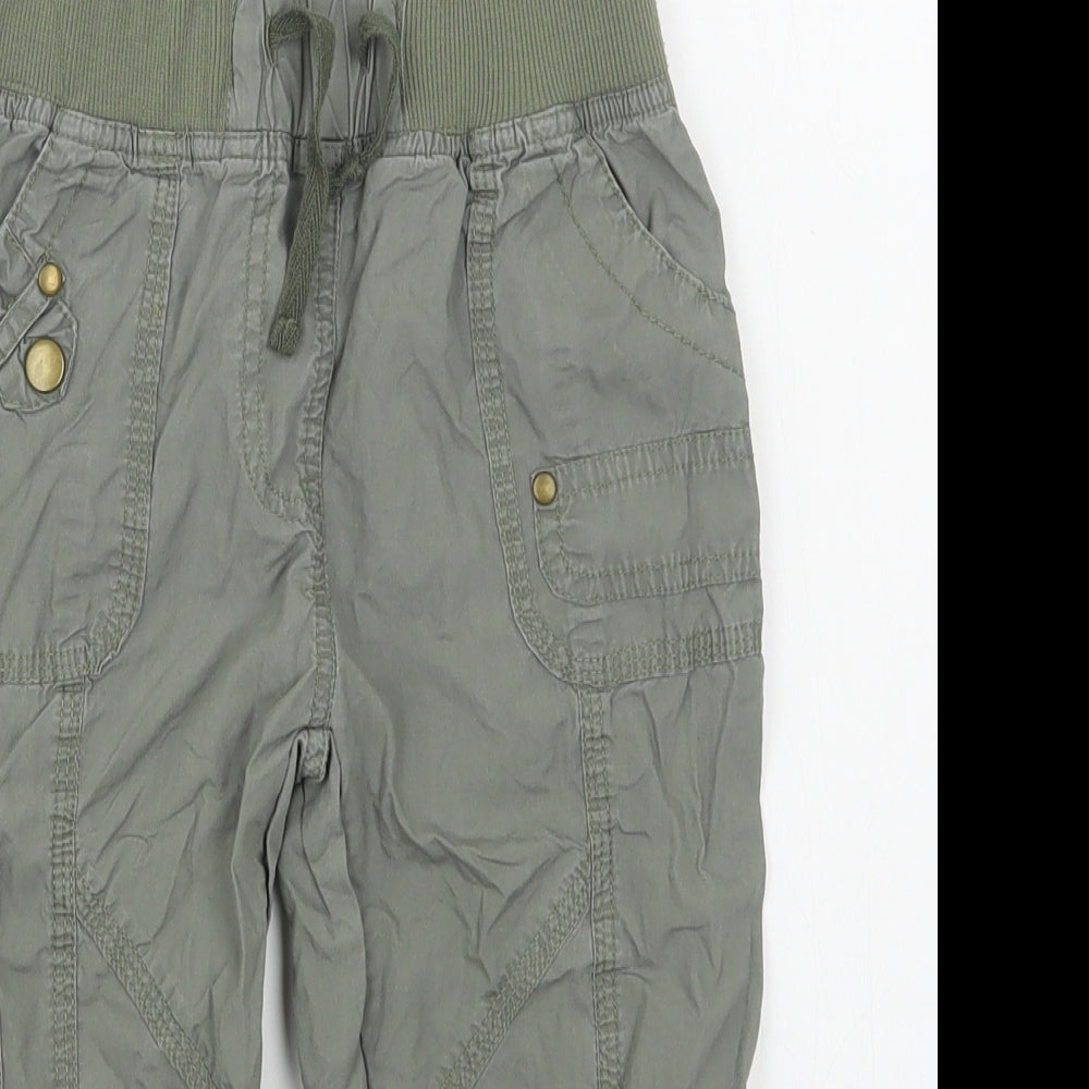 Dunnes Stores Boys Green  100% Cotton Cargo Trousers Size 8 Years  Regular