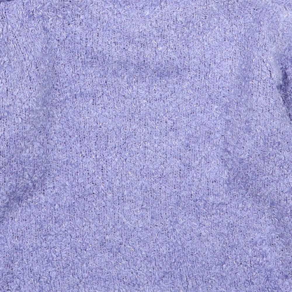 Teddy Togs Girls Purple  Acrylic Pullover Jumper Size 18-24 Months  Button