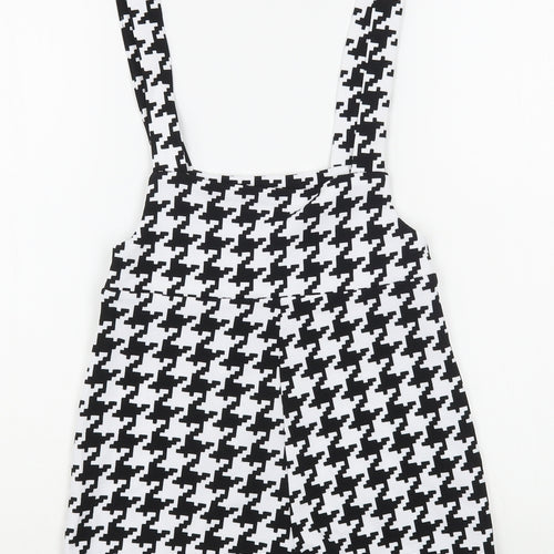 SheIn Womens Black Houndstooth Polyester Playsuit One-Piece Size XS  Pullover