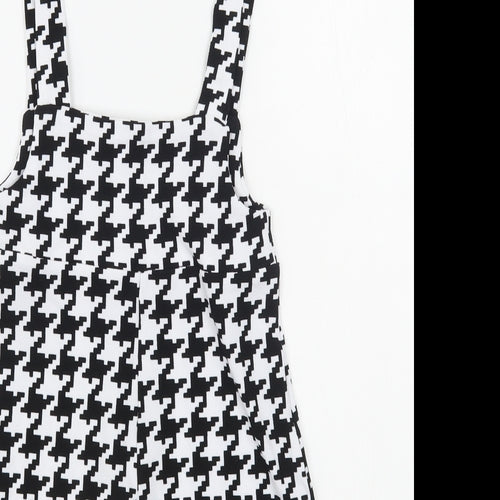 SheIn Womens Black Houndstooth Polyester Playsuit One-Piece Size XS  Pullover