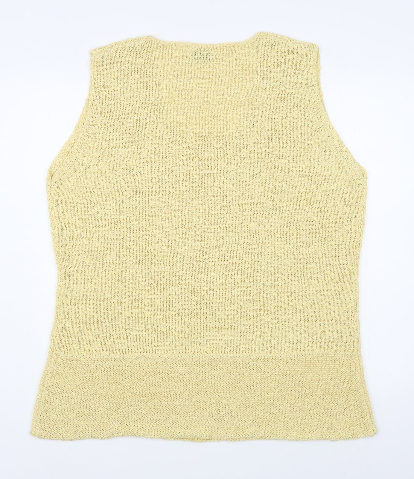Style Ulimited Womens Yellow Square Neck  Acrylic Pullover Jumper Size 18