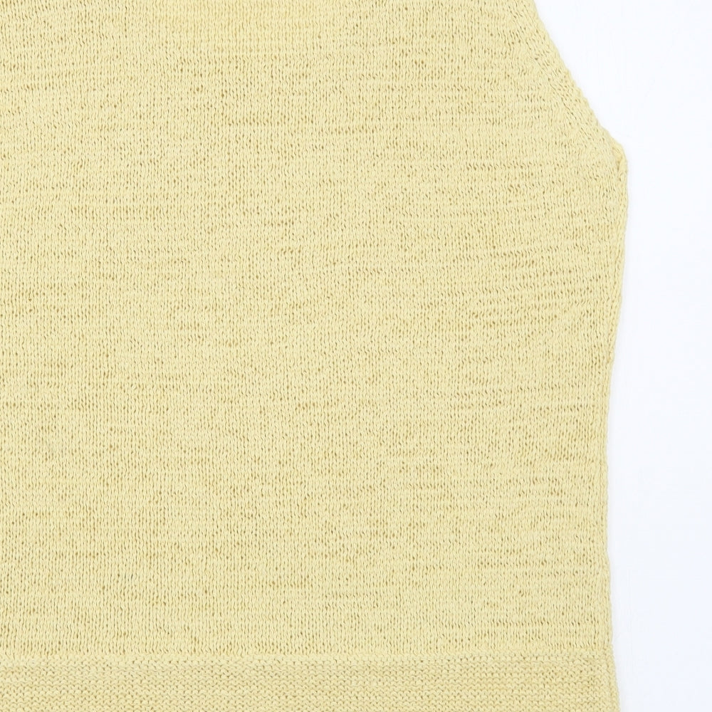 Style Ulimited Womens Yellow Square Neck  Acrylic Pullover Jumper Size 18