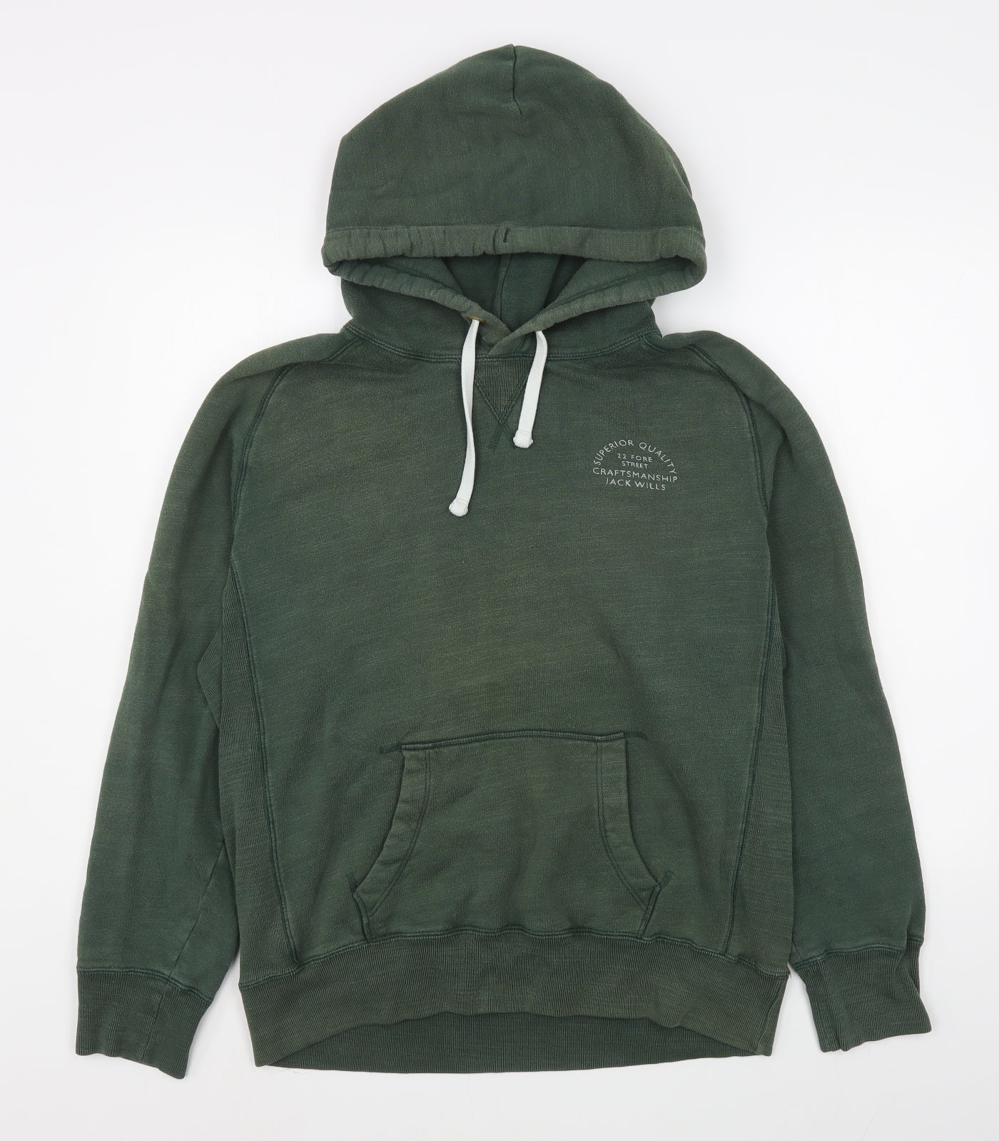 Jack Wills Mens Green  Cotton Pullover Hoodie Size M