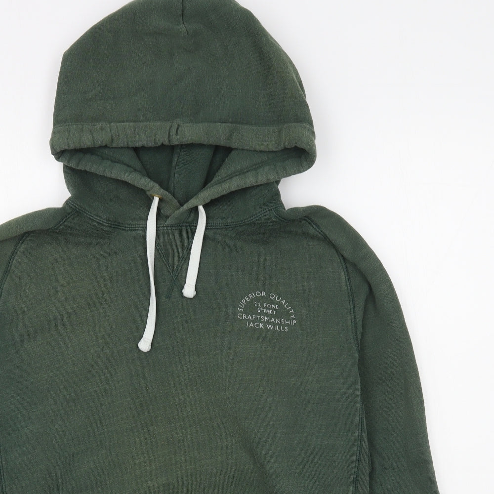 Jack Wills Mens Green  Cotton Pullover Hoodie Size M