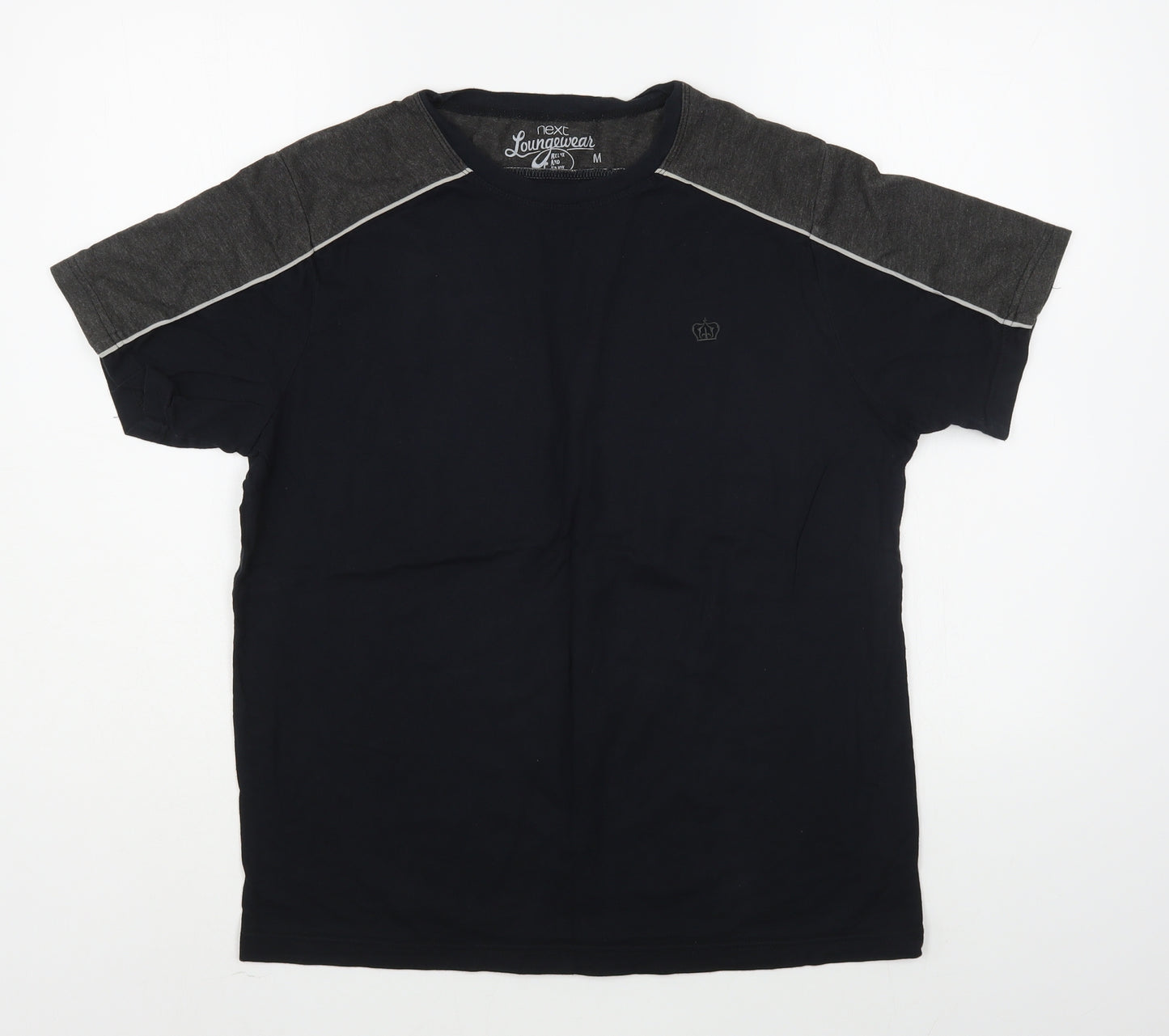 NEXT Mens Black  Cotton  T-Shirt Size M Round Neck