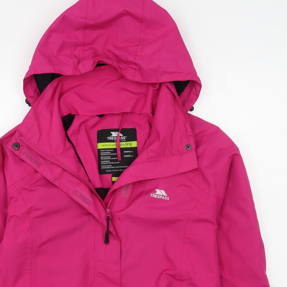 Tresspas Womens Pink   Rain Coat Coat Size M  Zip