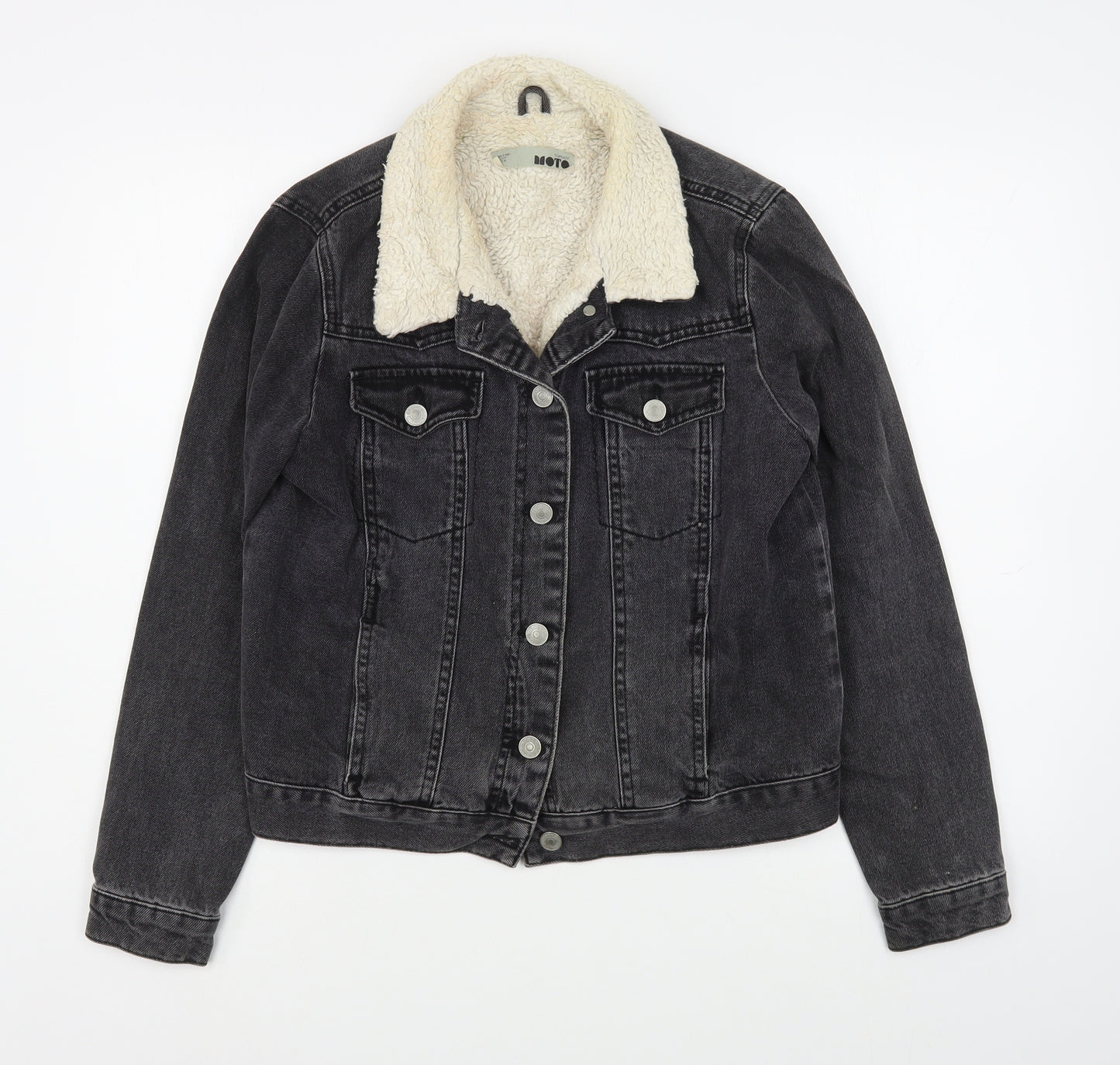 Topshop Womens Black   Jacket  Size 10  Button