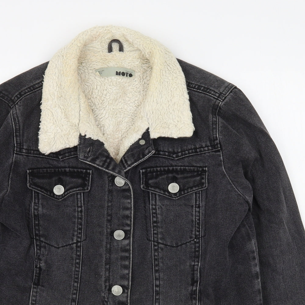 Topshop Womens Black   Jacket  Size 10  Button