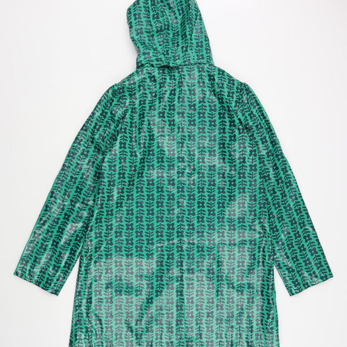 Dunnes Stores Womens Green Geometric  Rain Coat Coat Size 10  Zip