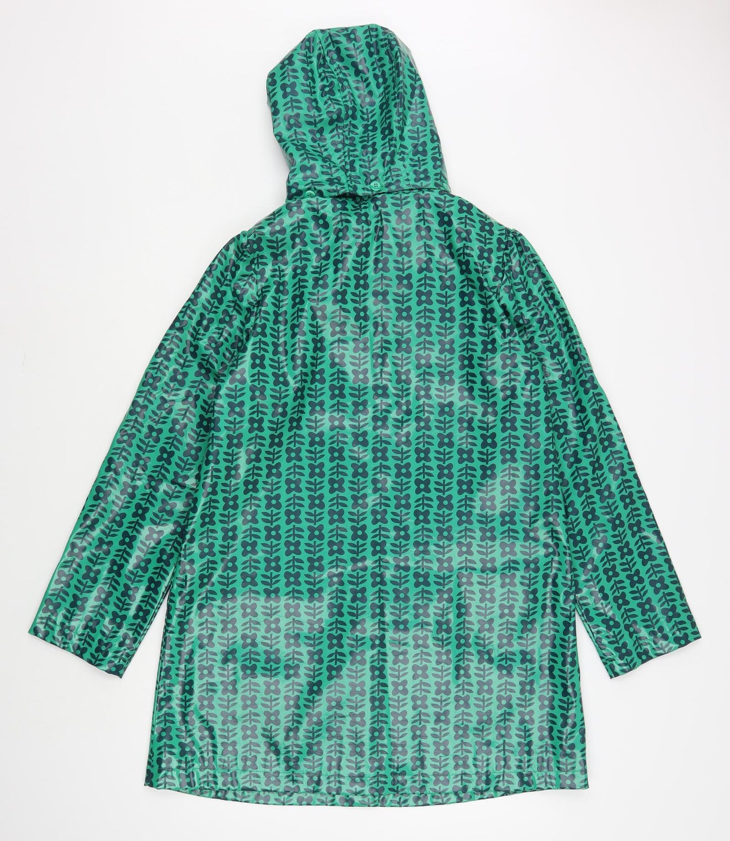 Dunnes Stores Womens Green Geometric  Rain Coat Coat Size 10  Zip