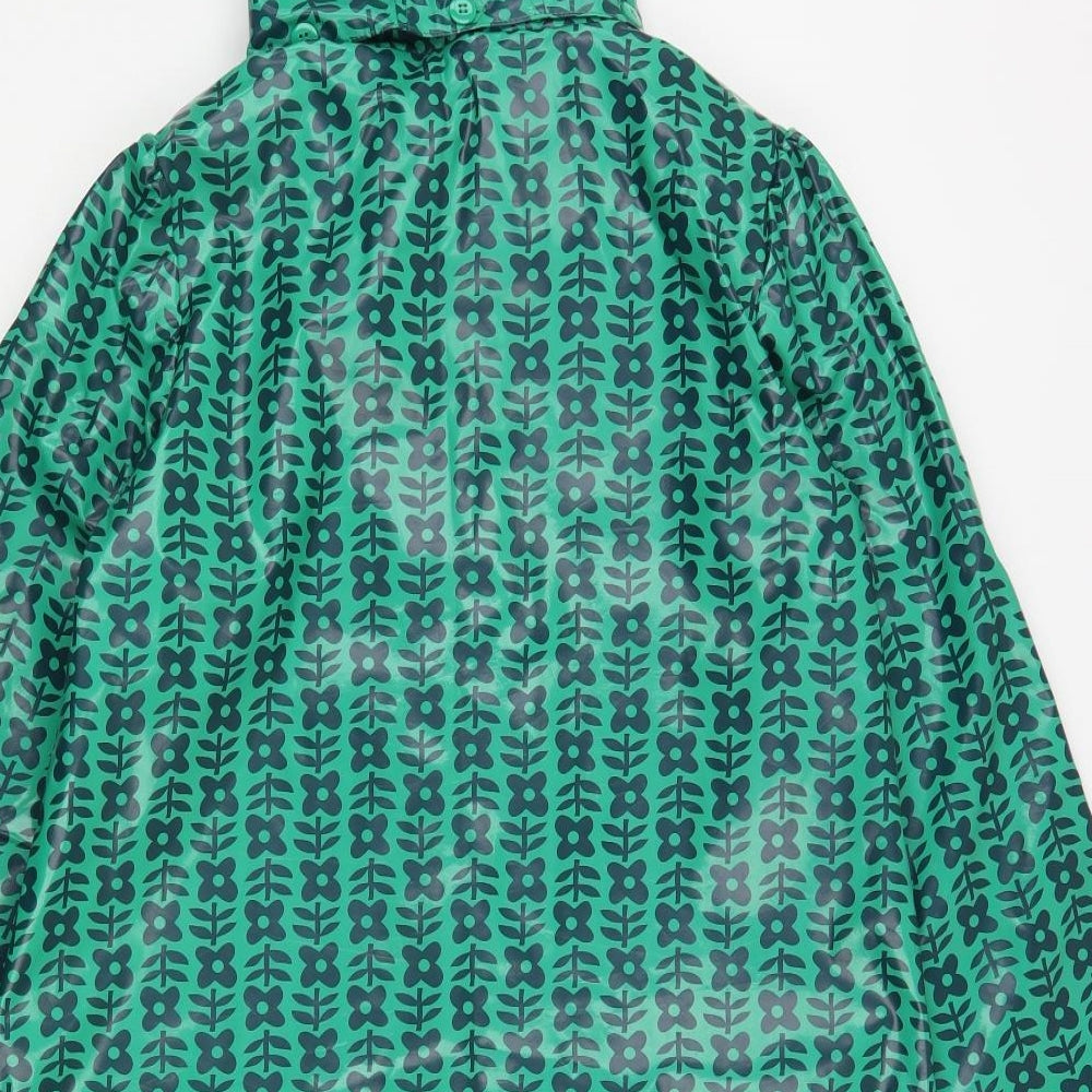 Dunnes Stores Womens Green Geometric  Rain Coat Coat Size 10  Zip