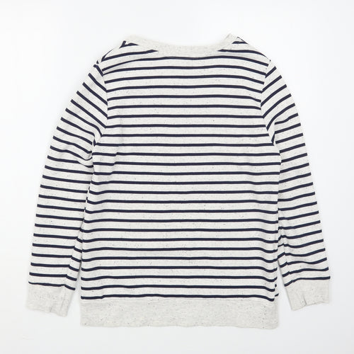 Disneyland Paris Womens Blue Striped Cotton Pullover Sweatshirt Size S  Pullover