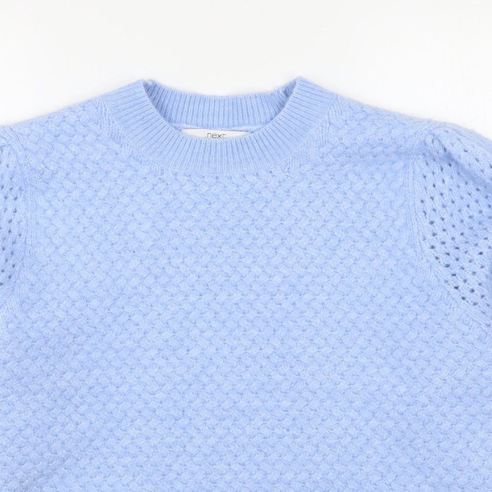 NEXT Womens Blue Round Neck  Polyester Pullover Jumper Size 16