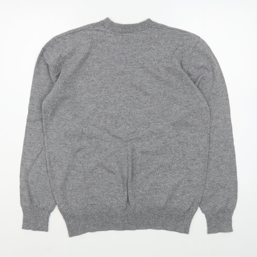 George Womens Grey Round Neck  Cotton Pullover Jumper Size M