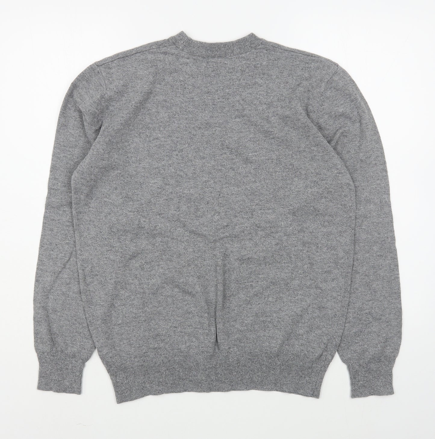 George Womens Grey Round Neck  Cotton Pullover Jumper Size M