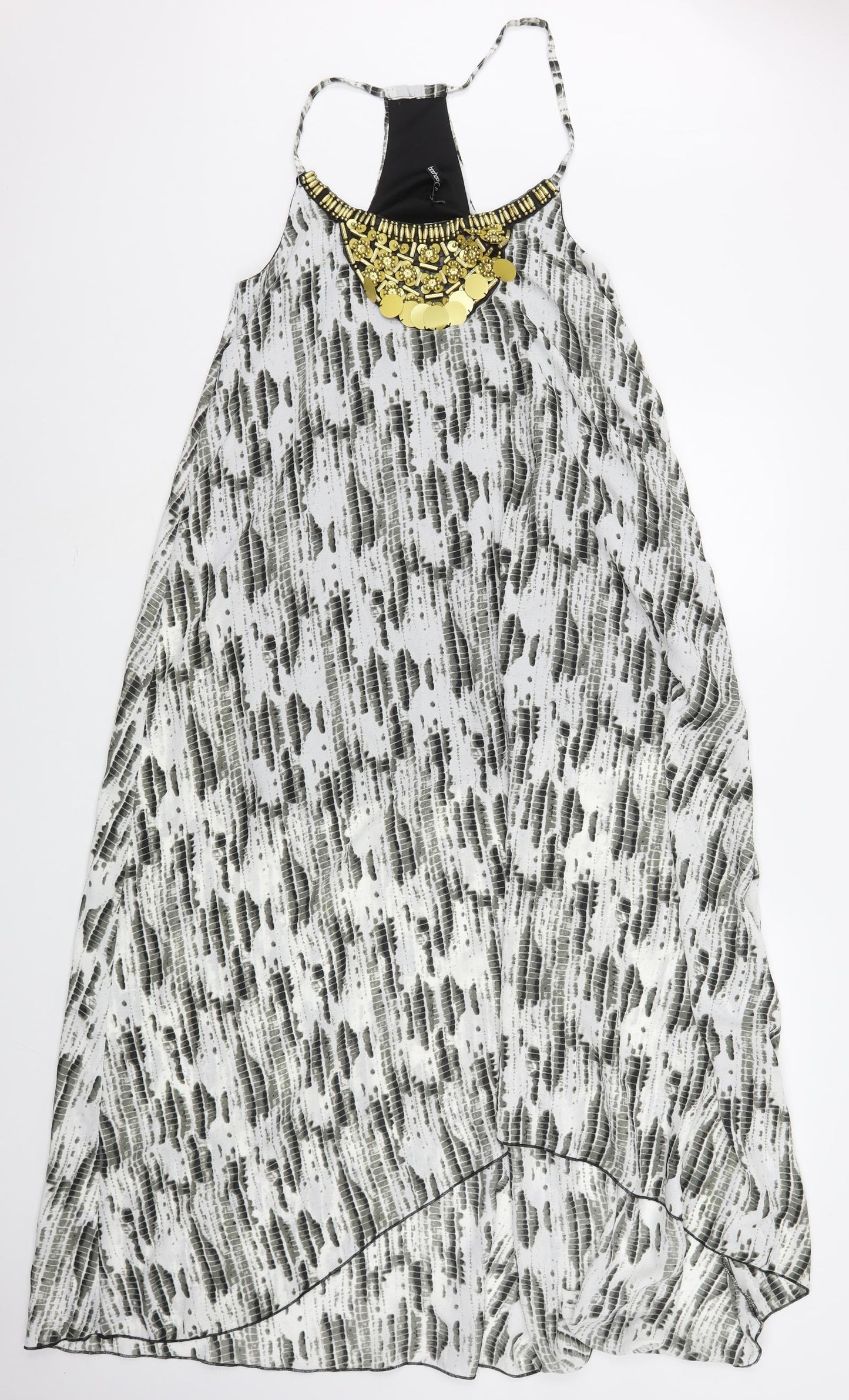 Boohoo Womens Multicoloured Animal Print Polyester Trapeze & Swing  Size 12  Scoop Neck Pullover