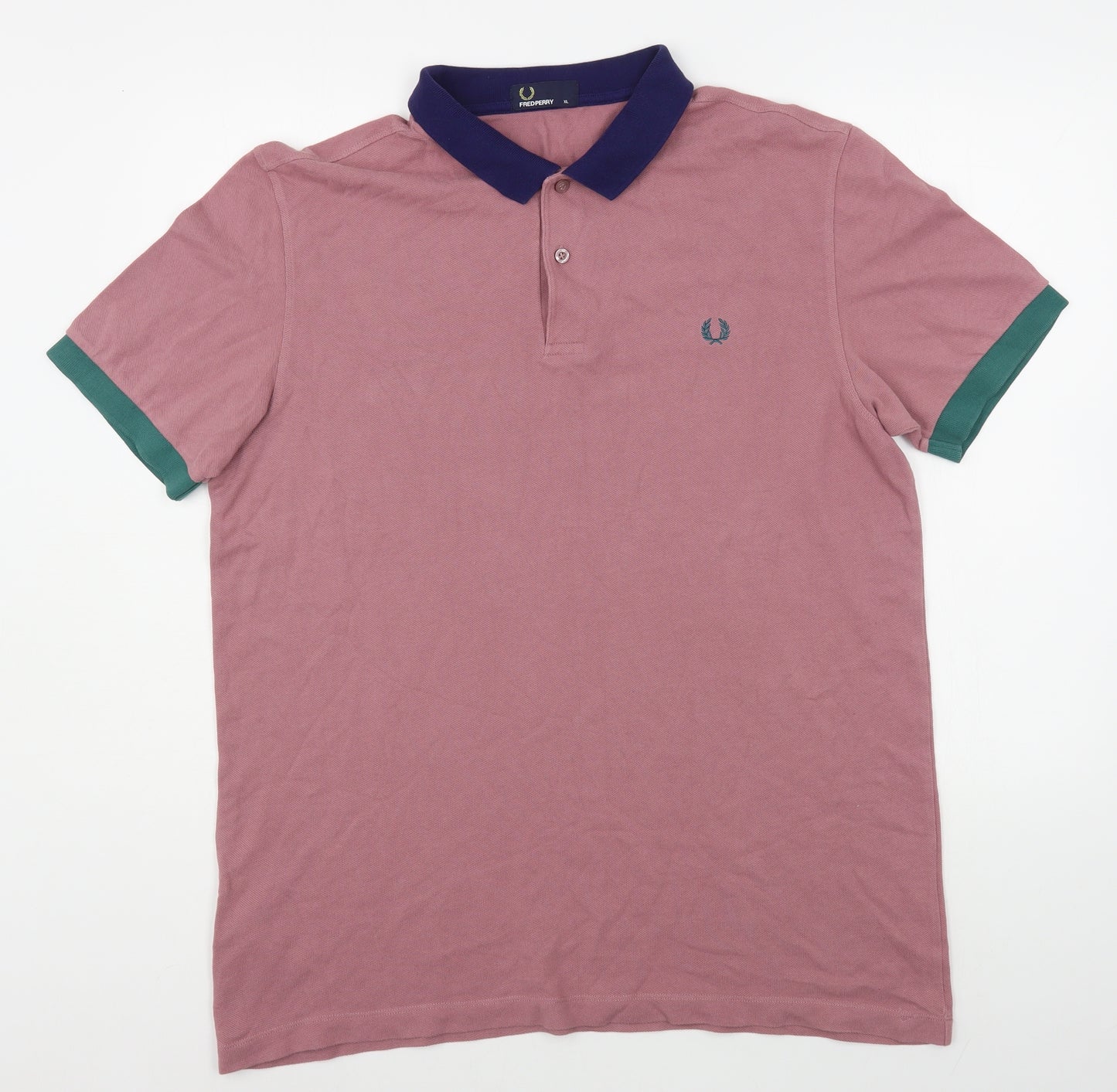 Fred Perry Mens Pink  Cotton  Polo Size XL Collared Button