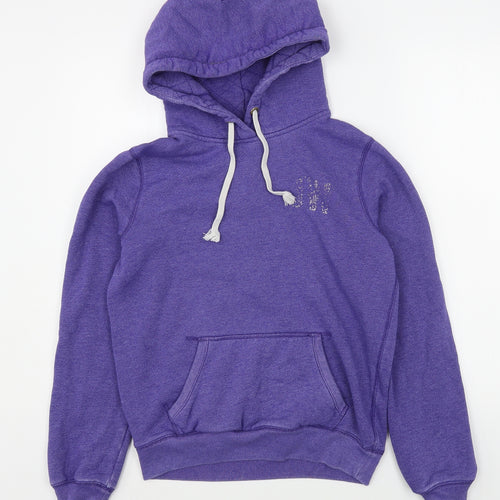 Jack Wills Womens Purple  Cotton Pullover Hoodie Size 12  Pullover
