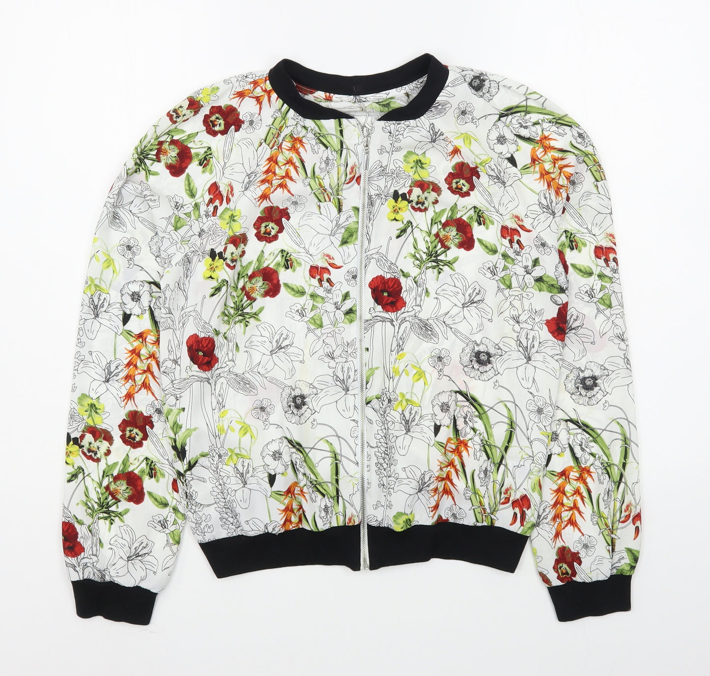 Dunnes Stores Womens Multicoloured Floral  Jacket  Size 8  Zip