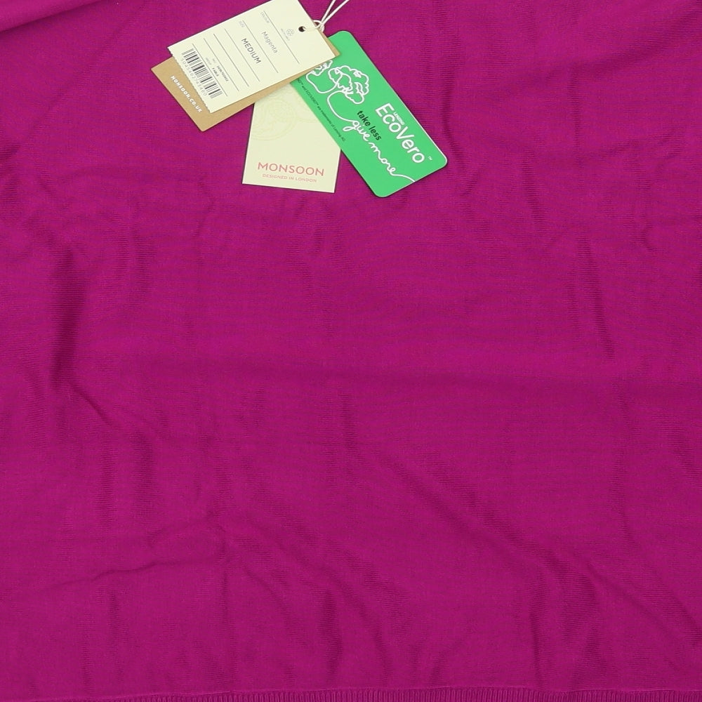 Monsoon Womens Pink Boat Neck  Viscose Pullover Jumper Size M