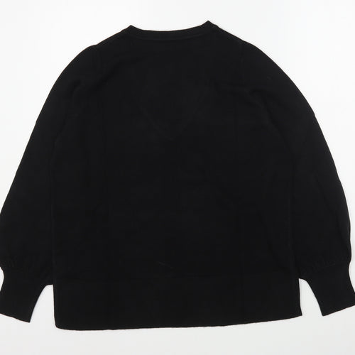 By Very Womens Black V-Neck  Acrylic Pullover Jumper Size 14