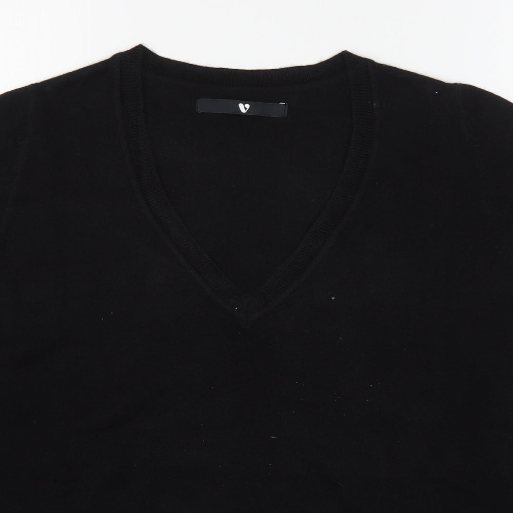 By Very Womens Black V-Neck  Acrylic Pullover Jumper Size 14