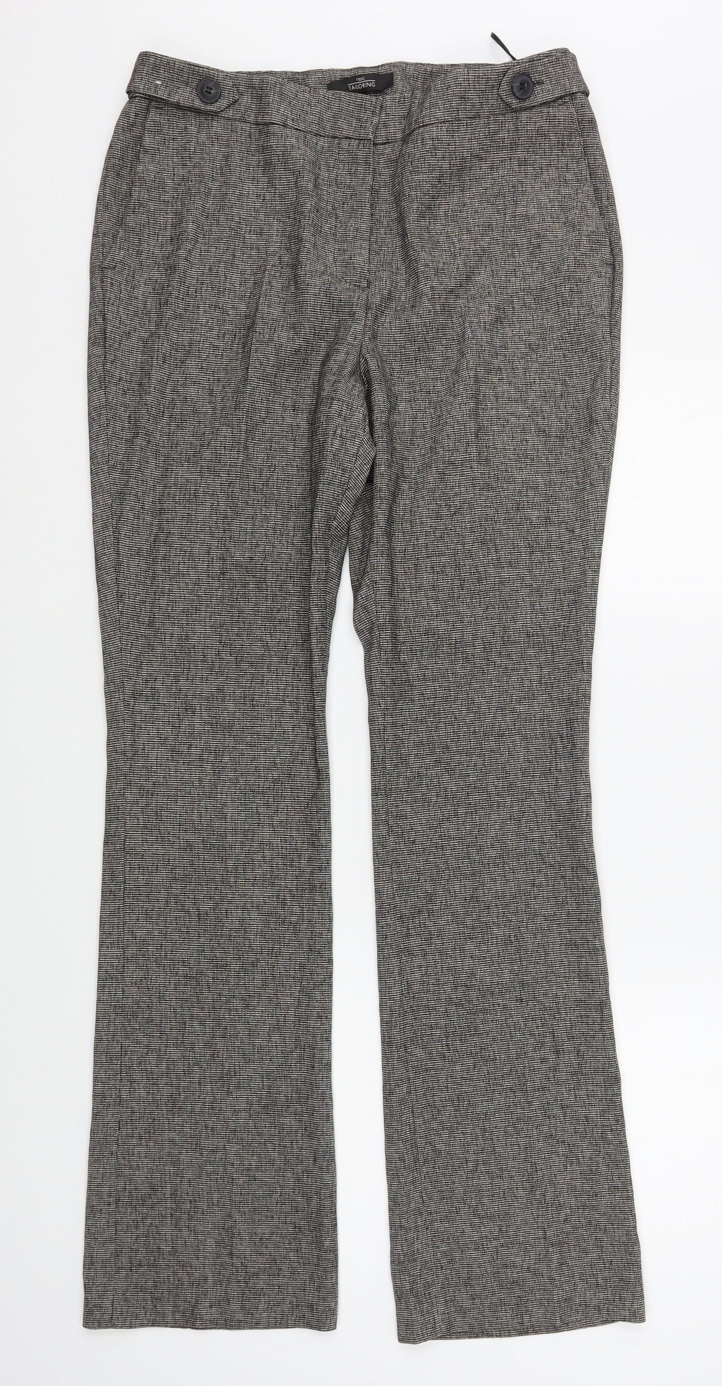 NEXT Womens Brown  Polyester Trousers  Size 12 L33 in Regular Zip