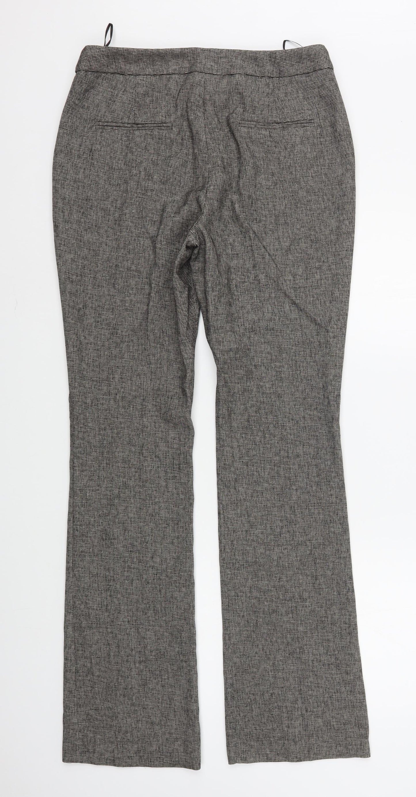 NEXT Womens Brown  Polyester Trousers  Size 12 L33 in Regular Zip