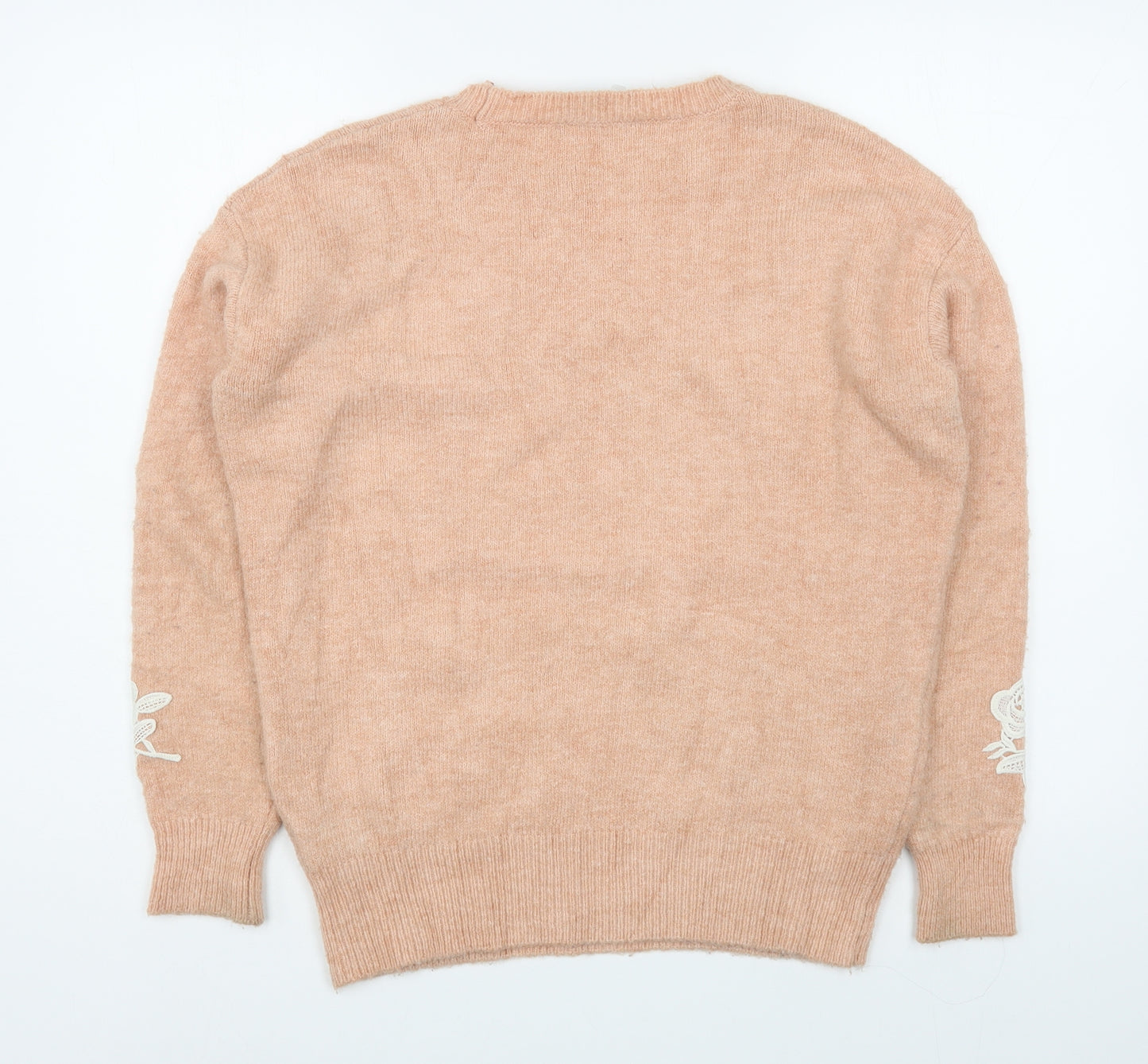 Marks and Spencer Womens Pink Round Neck  Acrylic Pullover Jumper Size S