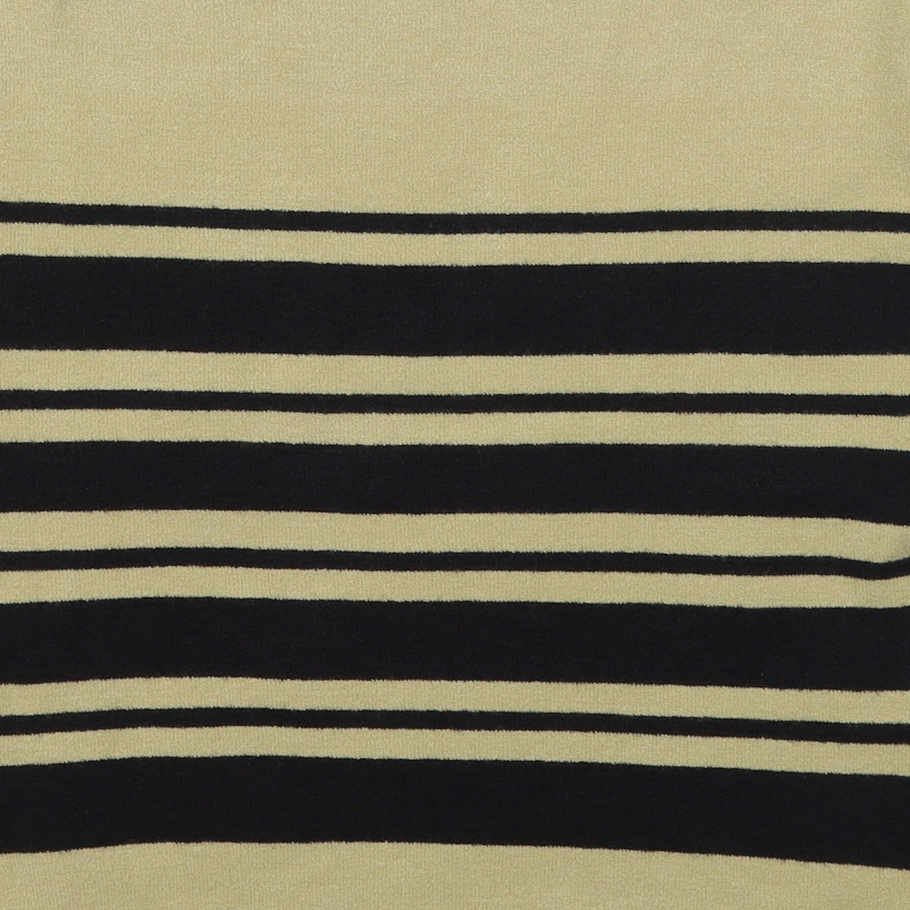 Wallis Womens Beige High Neck Striped Acrylic Pullover Jumper Size 16