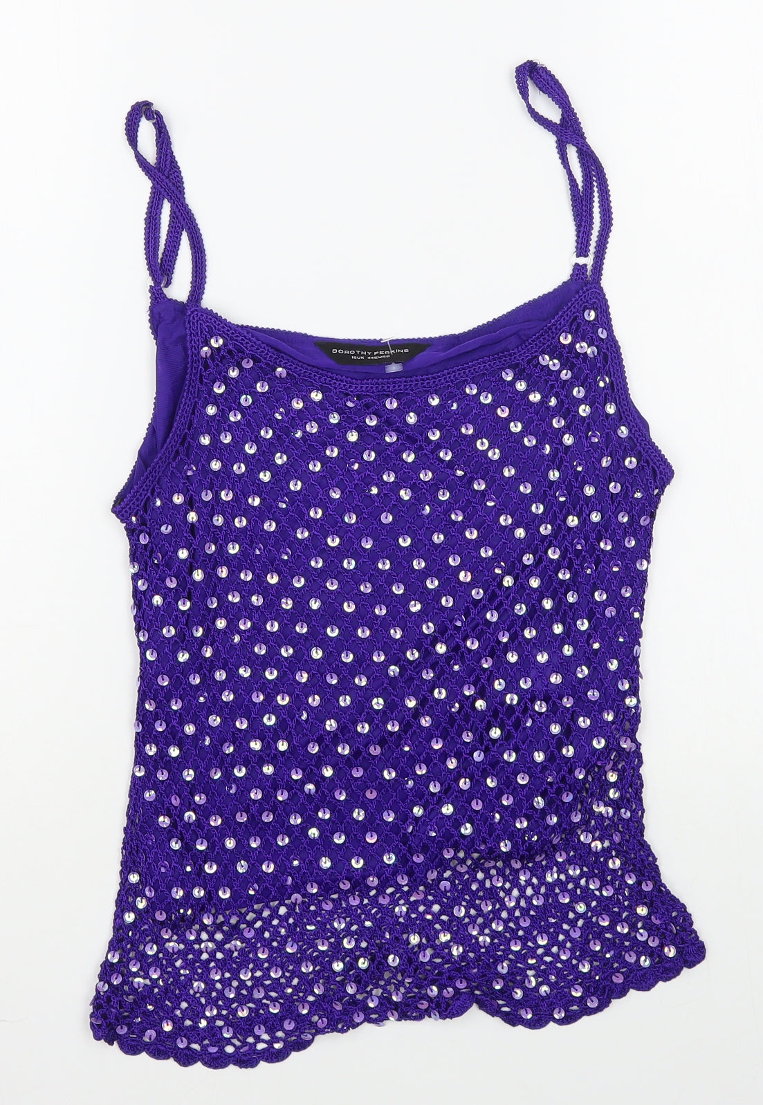 Dorothy Perkins Womens Purple  Viscose Camisole T-Shirt Size 16 Square Neck